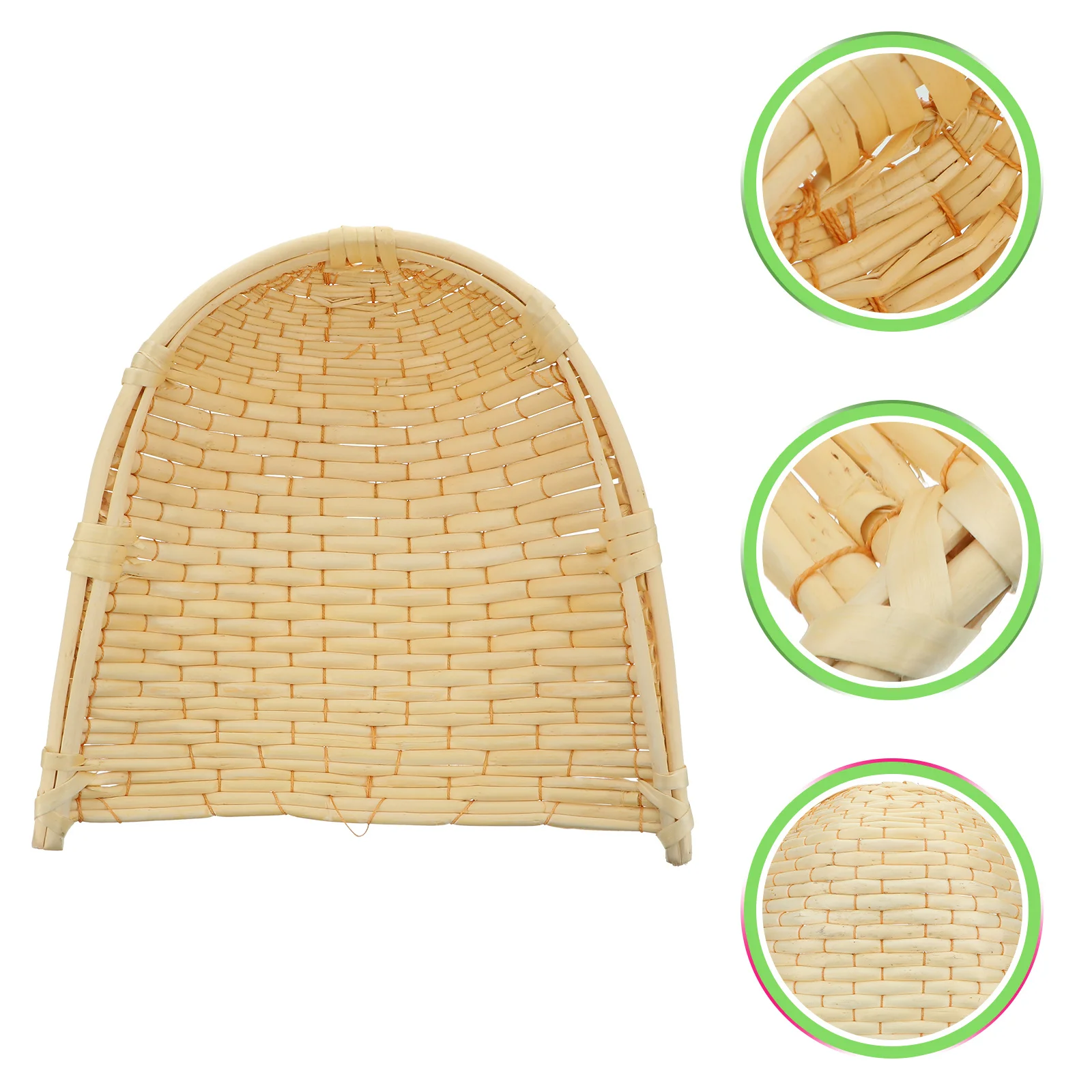 

Handmade Bamboo Basket Woven Storage Organizer Kitchen Fruit Vegetable Holder Home Decoration Household Container Drain Basket