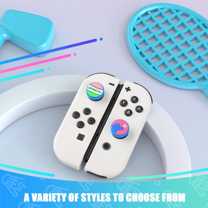 Badminton Sports Silicone Thumb Stick Grip Cap Bling Soft Cover For Nintendo Switch Oled NS Lite Joycon Controller Thumbstick