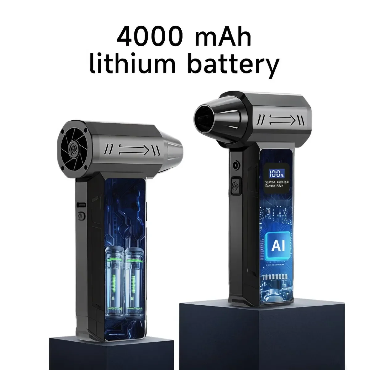 Turbo Jet Blower Kipas Turbo Daya Tinggi Kecepatan Angin 52m/s 4000mAh Peniup Angin Kuat Lampu LED Layar Digital Portabel Penggunaan Luar Ruangan