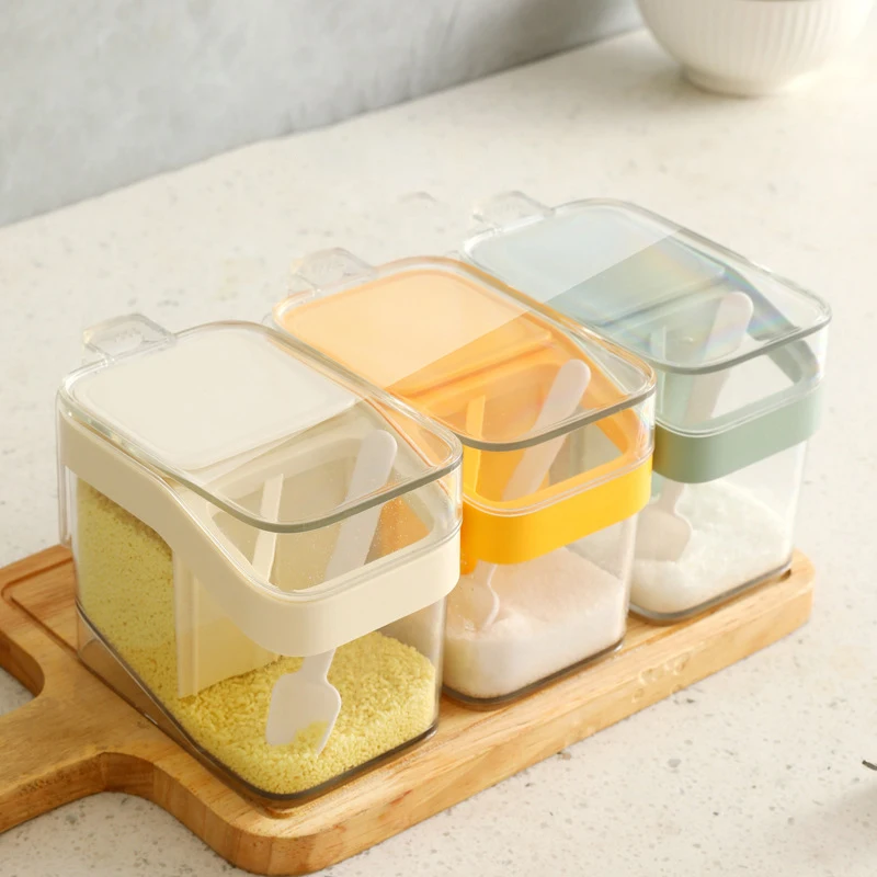 

Condiment Containers With Lids Seasoning Storage Jars With Lid Condiment Canisters Pots Seasoning Box Salt Container For Kitchen
