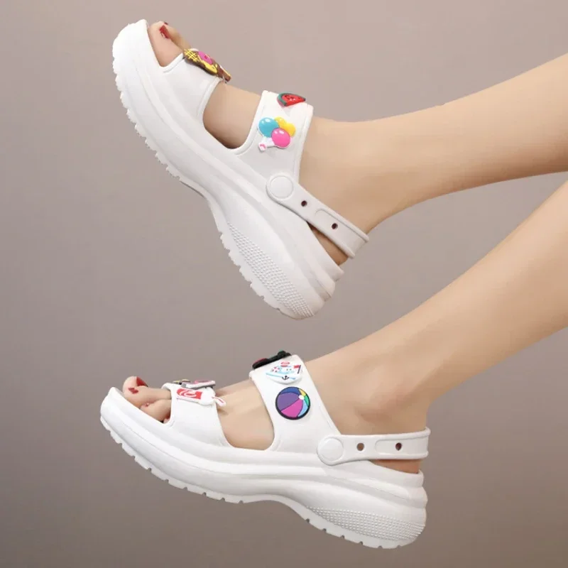 Summer Women Sandals Korean Wedge Platform Casual High Heels Ladies Shoes Outdoor Beach Peep Toe Sandalias De Mujer