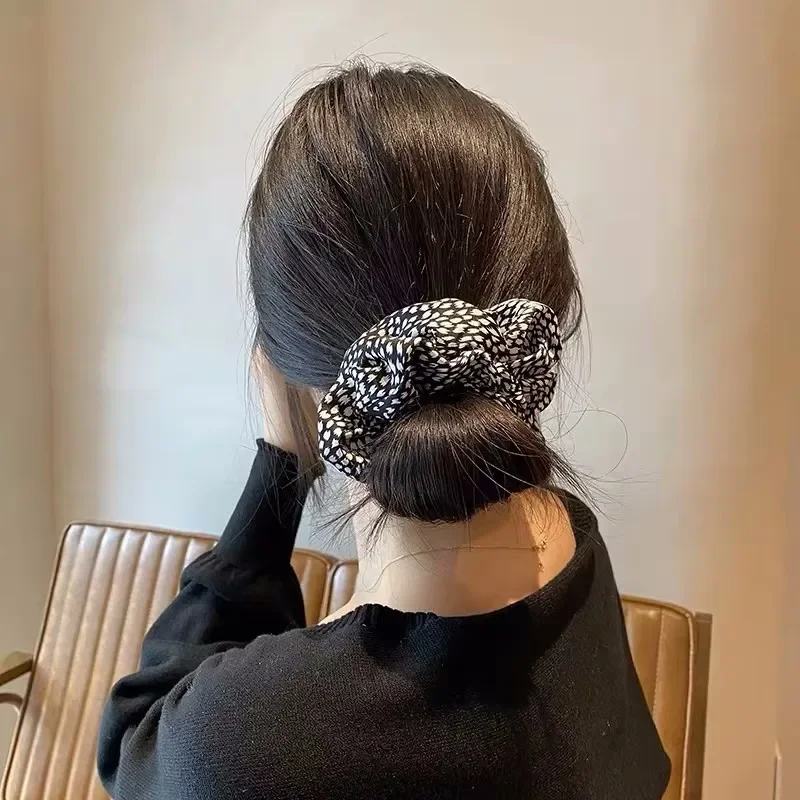 Novo leopardo impressão scrunchies grande laço de cabelo elástico faixas de borracha anel de cabelo corda de cabelo elegante feminino acessórios de cabelo