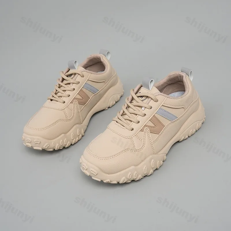 

Повседневная спортивная обувь для женщин, модные удобные кроссовки на мягкой подошве на шнуровке, универсальная уличная нескользящая износостойкая обувь