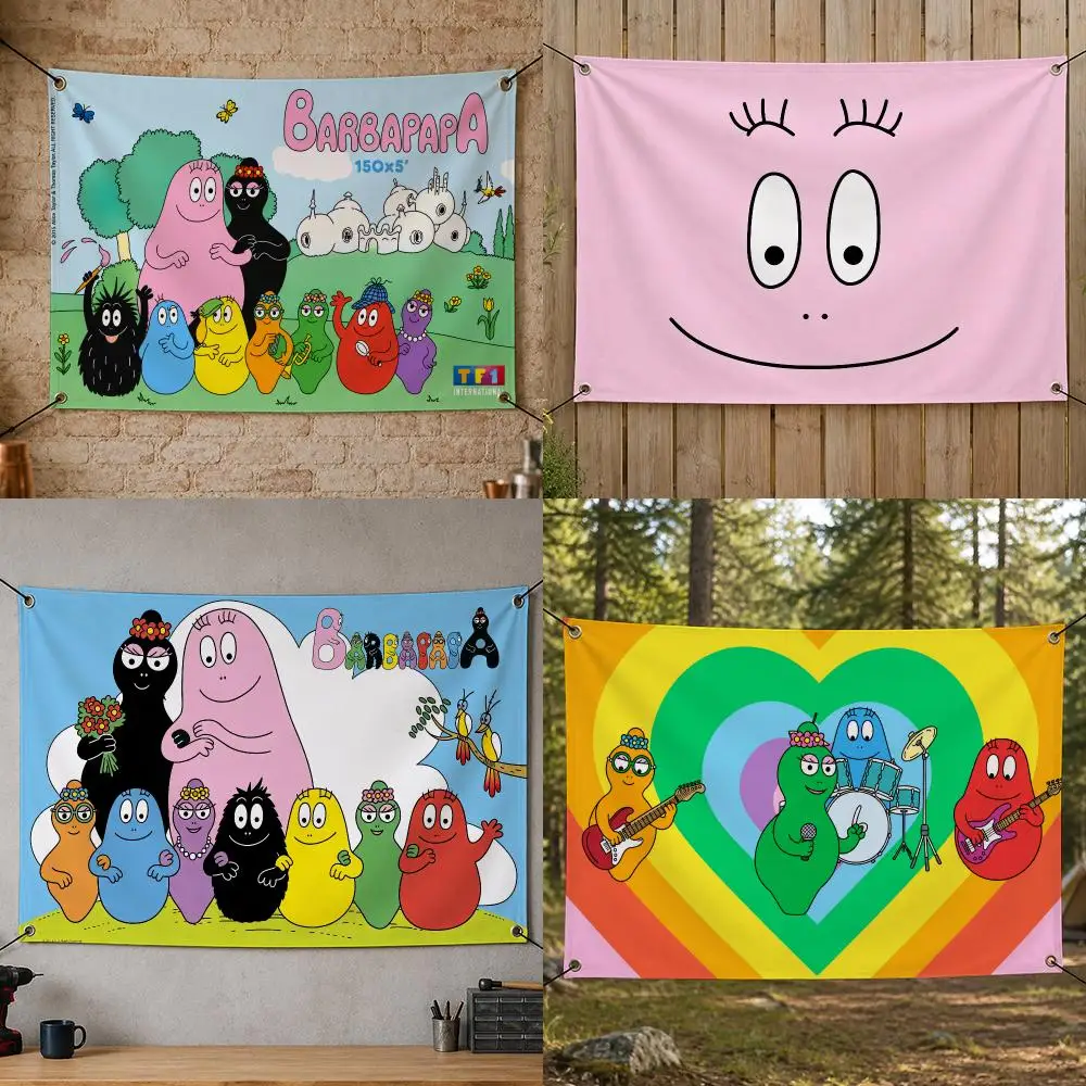 Cartoon Classic B-Barbapapa Flags Flag Banner for Bedroom Dorm Party Home Living Room Game Room Gift