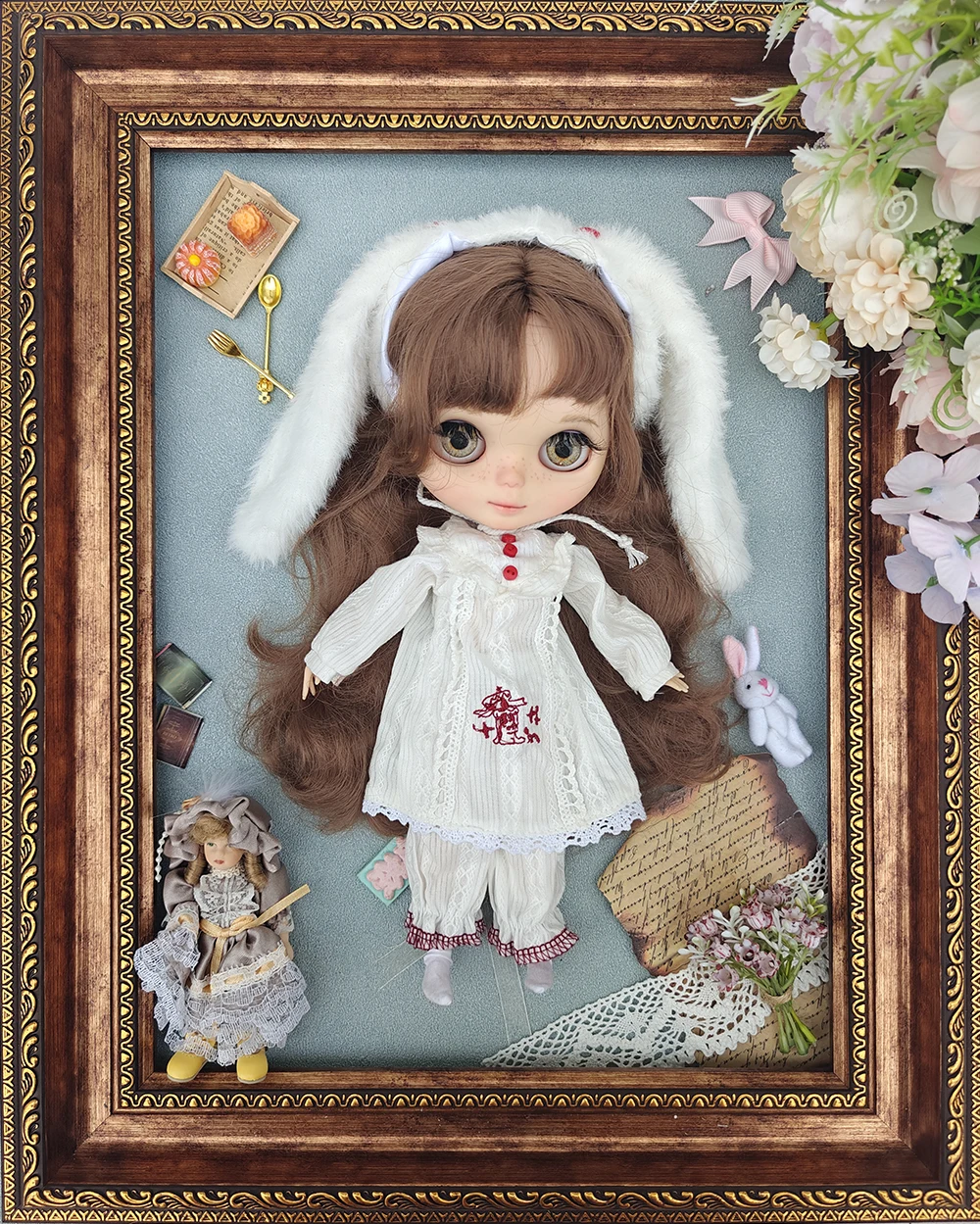 

Одежда для куклы Blythe, аксессуар для волос с заячьими ушками, пижамный комплект с длинными рукавами для кукол Ymy Licca Azones Ob22 24 27, одежда blythe