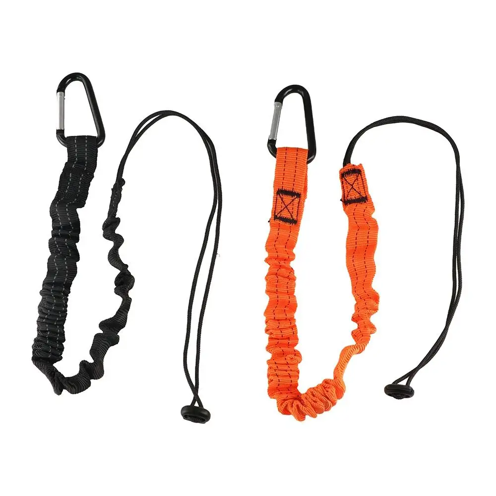 

With Carabiner Hook Safety Bungee Tether Climbing Working Telescopic Tool Safety Rope Anti-Falling Nylon Tool Lanyard