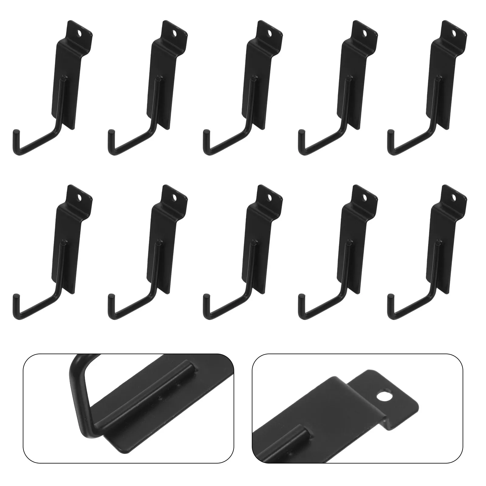 15Pcs Iron Slatboard Hooks Heavy Duty Garage Organizer Metal Pegboard Hangers for Tool Storage Snack Rack Shop Display