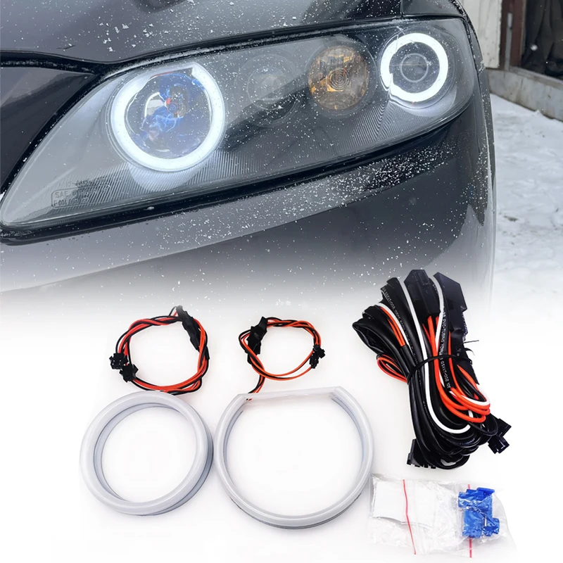 

4Ring Cotton Light LED Angel Eyes Headlight For Mazda6 2002-2008 Mazda 3 MPS 2004-2009 Auto Parts DRL White Halo Rings