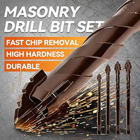 10/7PCS Serrated Drill Bits Set High Strength Special Serrated Twist Bits 3-12mm  For Concrete/Tile/Glass Drilling Tools Set