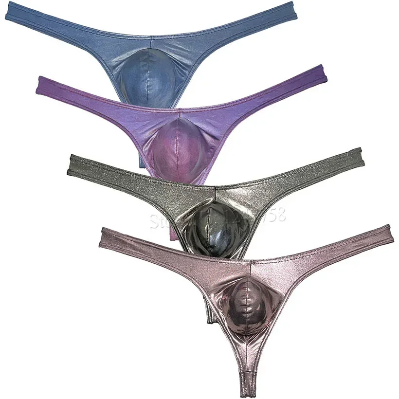 

Mens Thong G-string Underwear Tangas Hombre Shiny Metallic Bikini Micro Trunks Classic Pouch Thong Lingeries Sexy Jockstrap