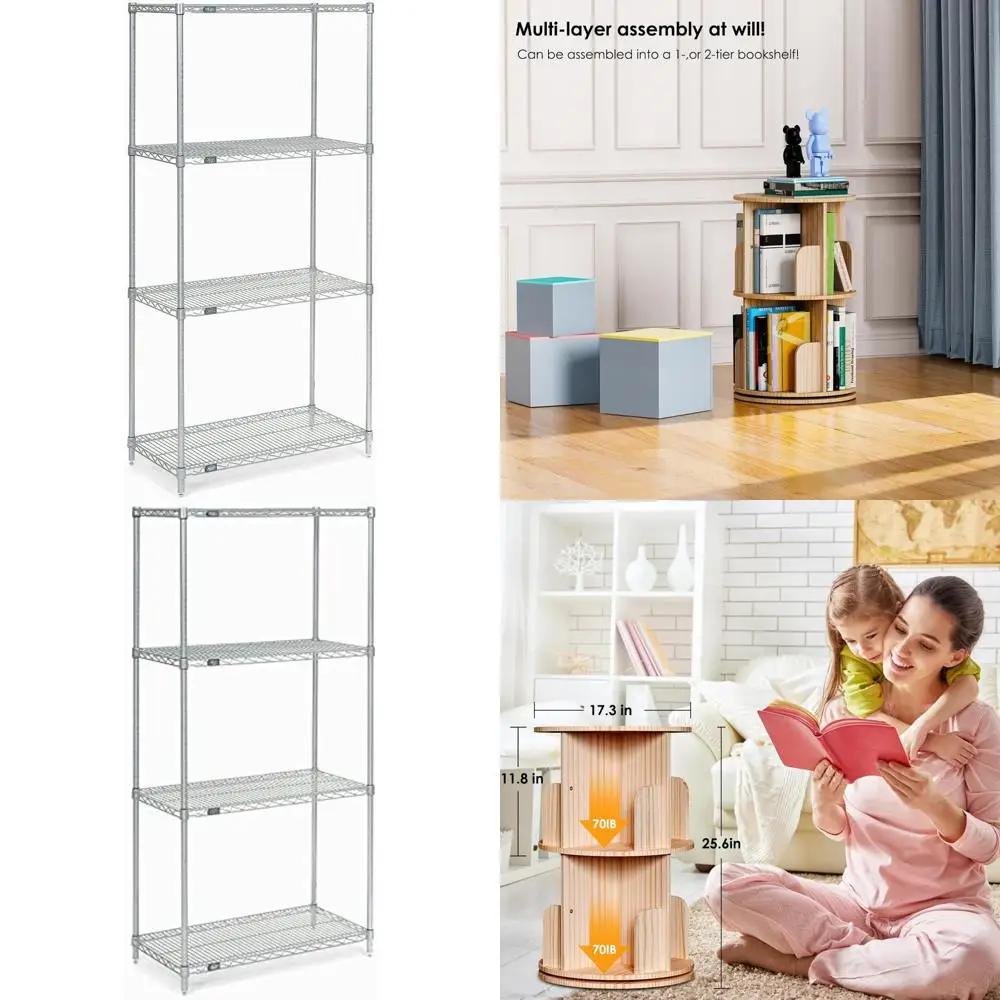 Polymer Brite Drahtregal, 36 breit x 24 tief x 54 hoch, robustes Lagerregal für den Heim- und Bürogebrauch