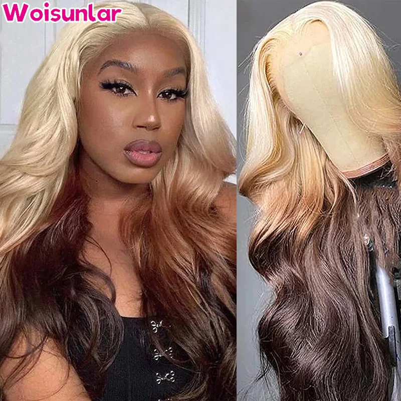 

613 Ombre Brown Lace Frontal Wigs Body wave human hair for Women hair 13x4 13x6 transparent lace front wig 4x4 lace closure wig