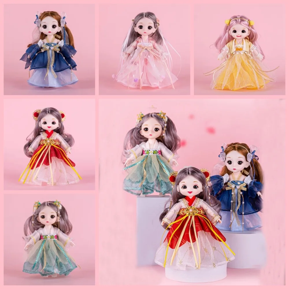 Mehrere Farben Antikes Kleid Bjd Puppe Kleine Prinzessin Chinesisches Kostüm 17 cm Alte Mädchenpuppe 17 cm Hanfu-Prinzessin