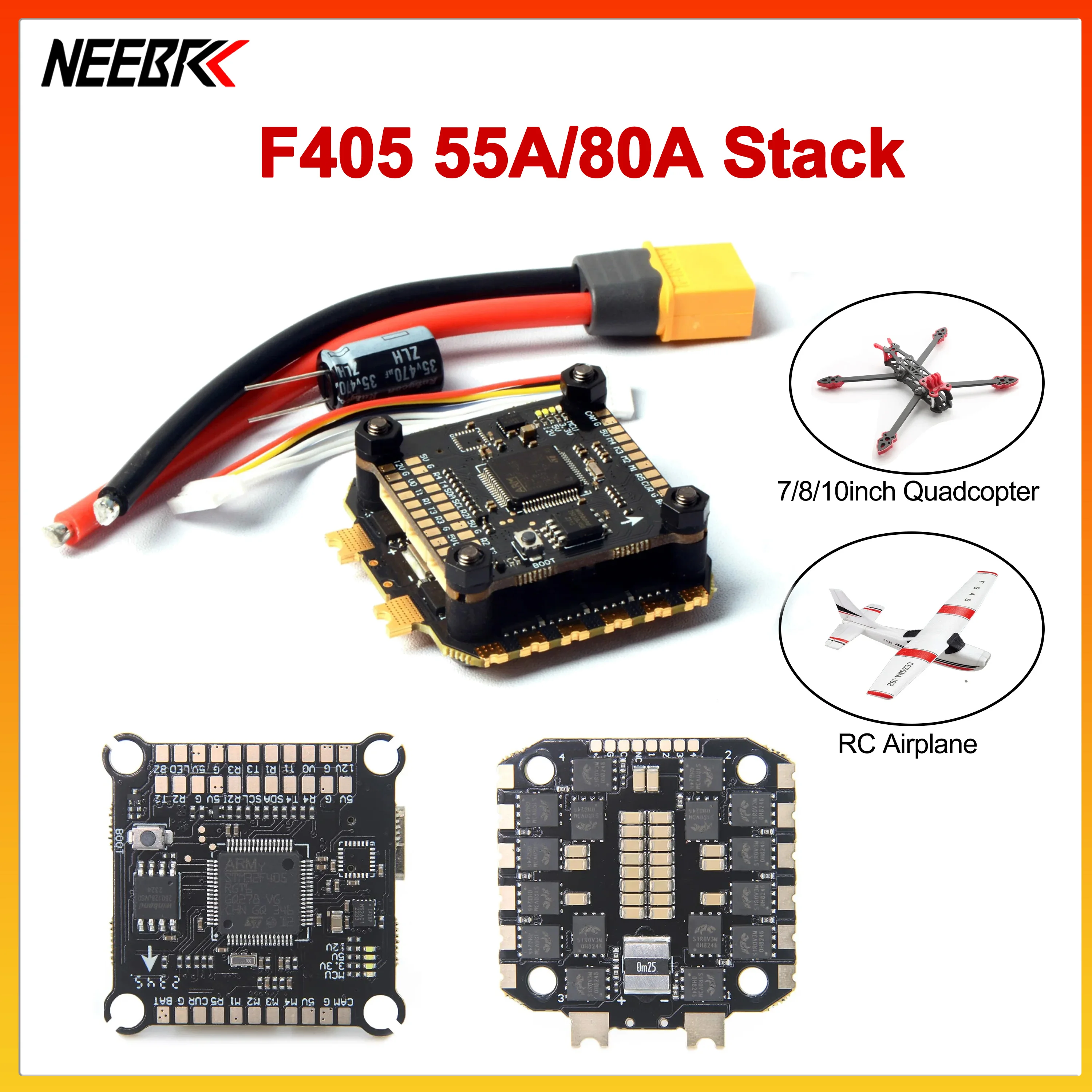 

Полетный контроллер F405 FC 60A 80A STACK Dshot 4-в-1 ESC 3-6S с поддержкой BetaFlight/INAV для FPV-дронов MARK4, фристайл-дронов и самолетов