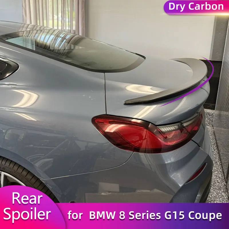 

Предварительно углеродный задний спойлер багажника, крылья для BMW 8 серии G15 Coupe, 2-дверный 2018-2022, гоночный задний спойлер, крыло багажника, губа