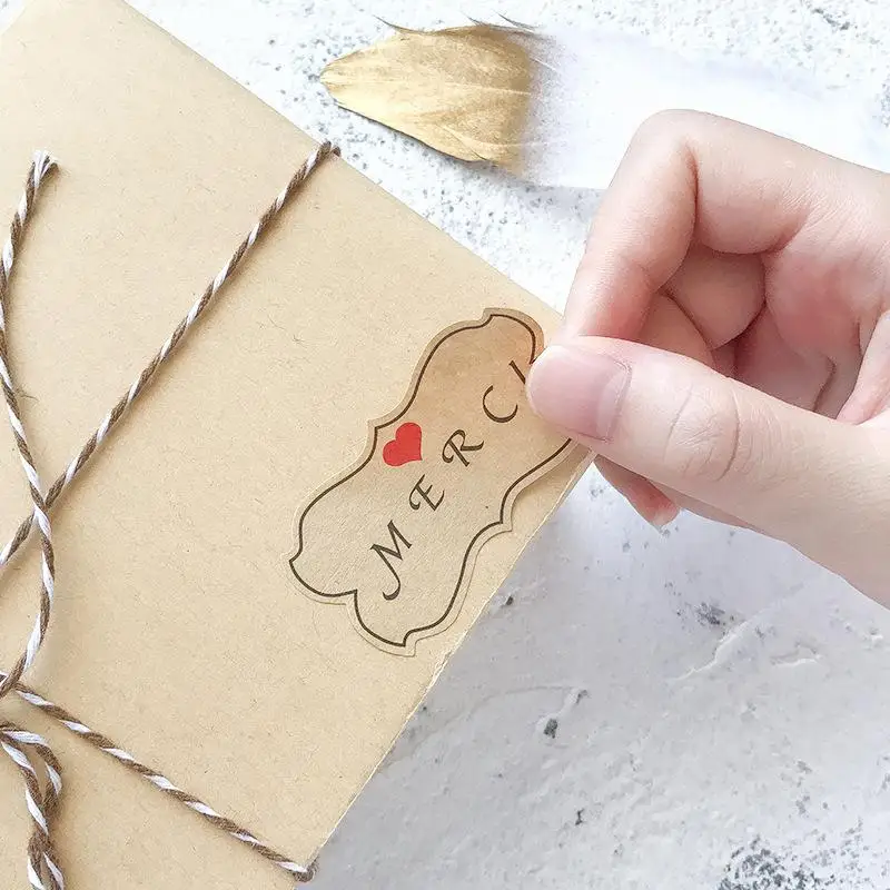 10 Sheets Adhesive Baking Seal Sticker For Christmas Party Favor Gift Bag Candy Box Decor Simple Blessing Words Gilding Sticker