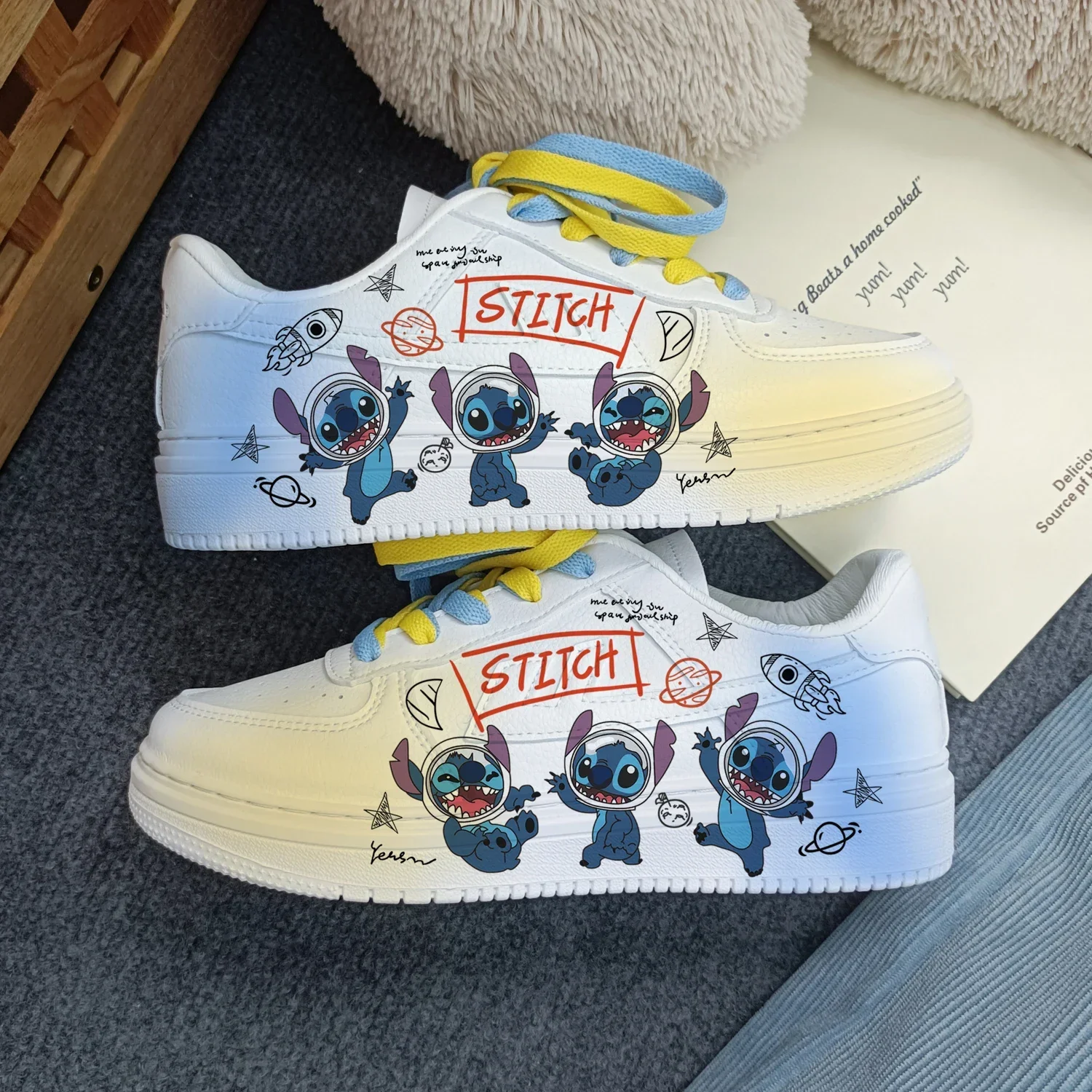 New Disney cartoon girls Stitch princess cute Casual shoes non-slip soft bottom sports shoes for girl gift