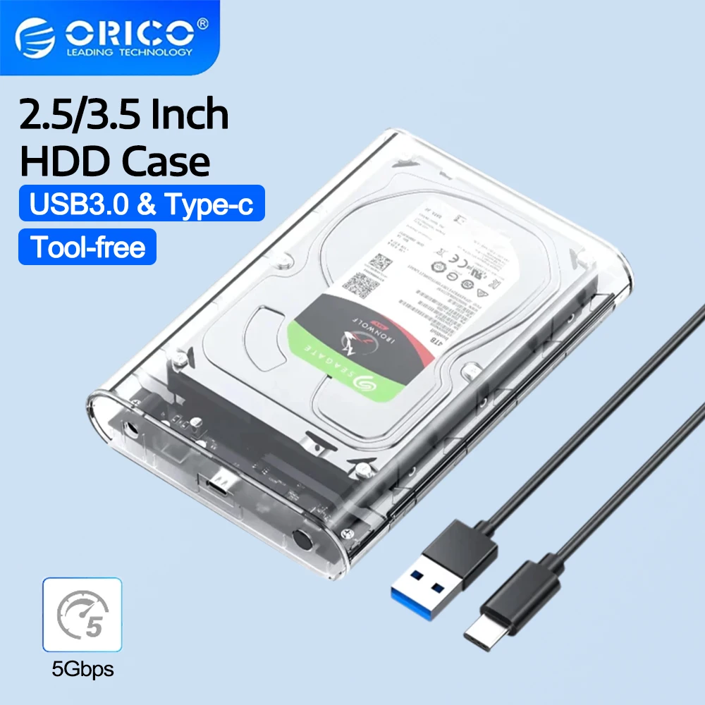 orico-25-35インチ-ハードディスク-外付けケース-sata-to-usb-31-type-c-hddケース-ssdアダプター-外付けストレージ-hddボックス-pc-ラップトップ用