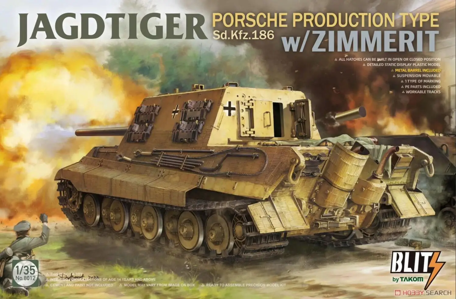 

TAKOM 8012 1/35 JAGDTIGER тип продукции Sd. KFZ. 186 w/zdip It