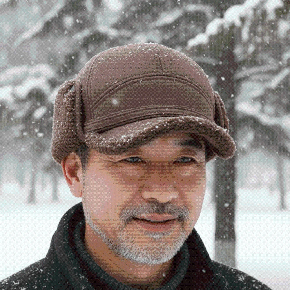 Windproof Men Hat Thickened Winter Baseball Cap Insulated Soft Fleece Lined Cap Ear Protection Adjustable Earflap Dad Hat Father
