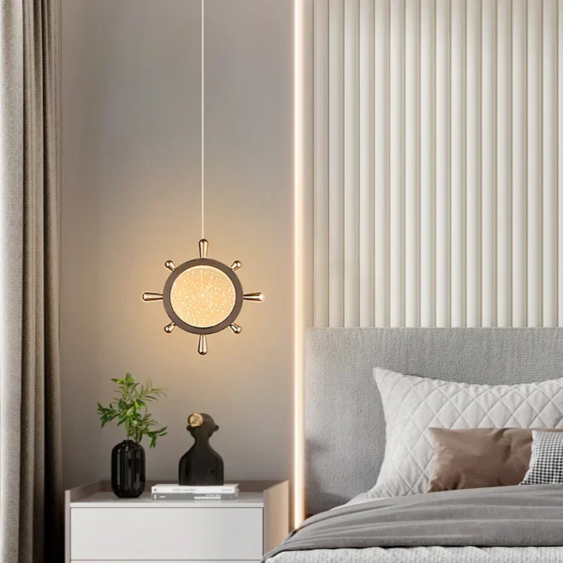 

Modern LED Children'sRoom Pendant Lights Nordic Golden Acrylic Creative Chandelier Indoor Home Bedroom Bedside Study Lighting