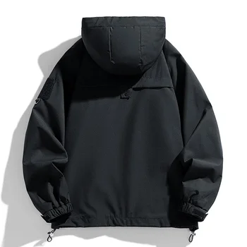 Windbreakers Men Hooded Jacket Zipper Coat Cargo Waterproof Black Bomber Camping Loose Thin Softshell Hooded Hiking Jacket 5 Windbreakers Men Hooded Jacket Zipper Coat Cargo Waterproof Black Bomber Camping Loose Thin Softshell Hooded Hiking Jacket 5
