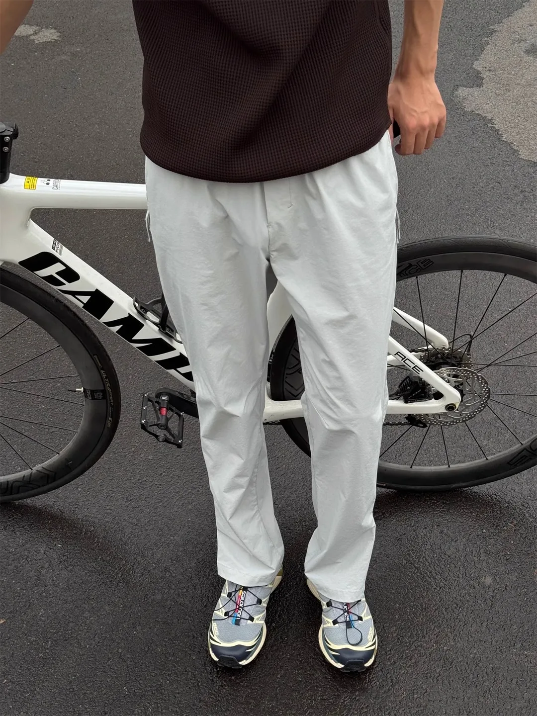 

Qui Dry Tee-Proof Men's Summer Outdoor Ice Silk Sports Pants Zipper Side Entry Hiking Mountain Climbing Straight Leg Casu...