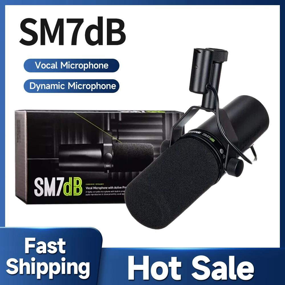 SM7dB microfone vocal dinâmico, pré-amplificador embutido para streaming, Podcast, gravação, frequência de ampla gama, som quente e suave