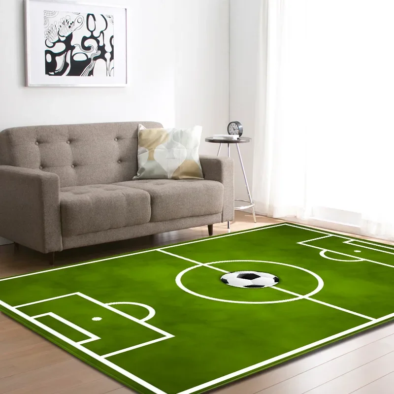 Football Field 3D Printing Carpets For Living Room Soccer Lawn Basketball Sports Mats home decor carpet Kids Room play Area Rugs