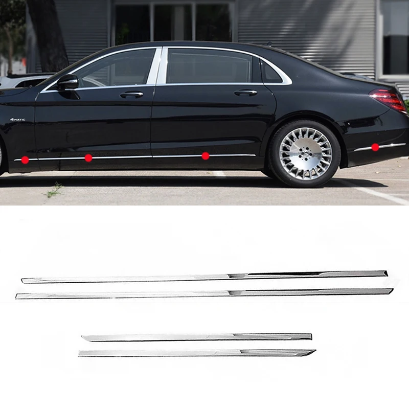 Car Door Chrome Trim Side Skirts Chromium A2226909101 A2226909201 A2226908501 A2226908601 6909301 For Maybach S Class X222 W222