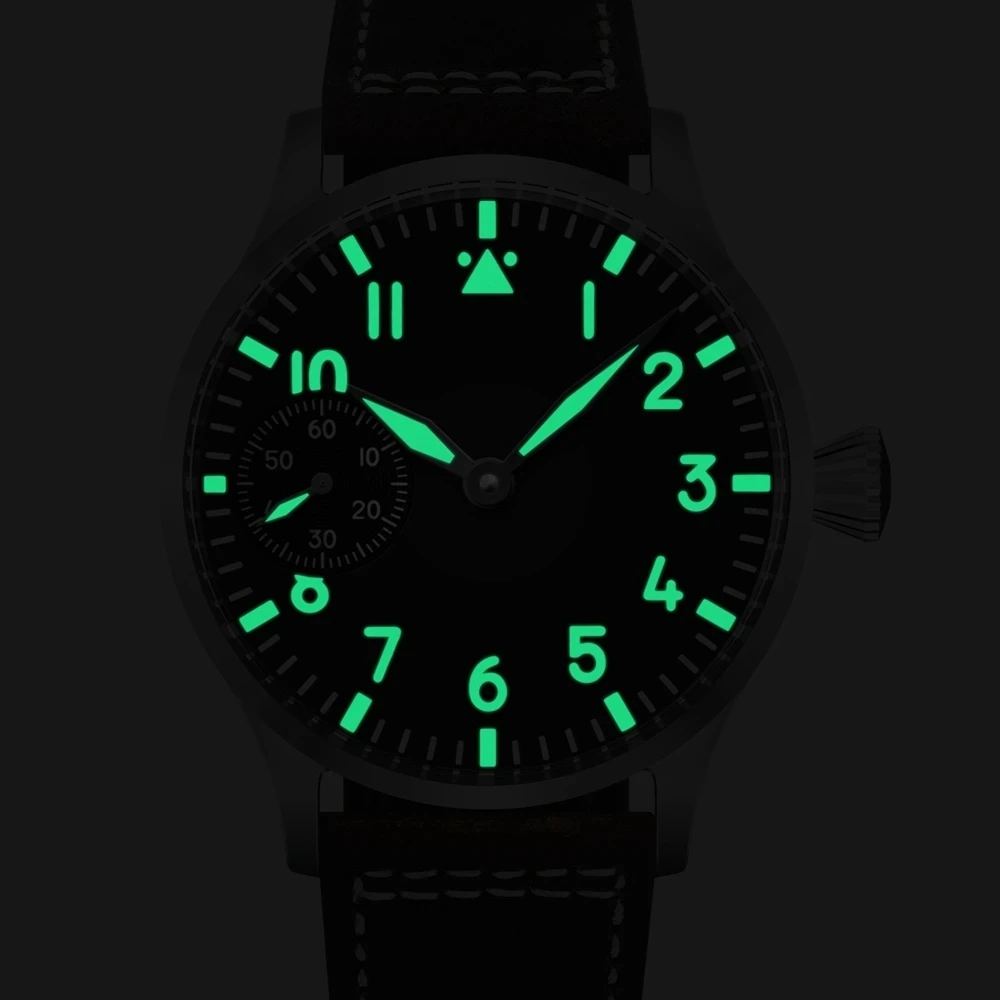 شعار مخصص 42 مللي متر الياقوت الزجاج الرجال ساعة St3600 اليد لف Movt الرياضة الجلود مضيئة Reloj العقيمة الهاتفي مقاوم للماء Reloj