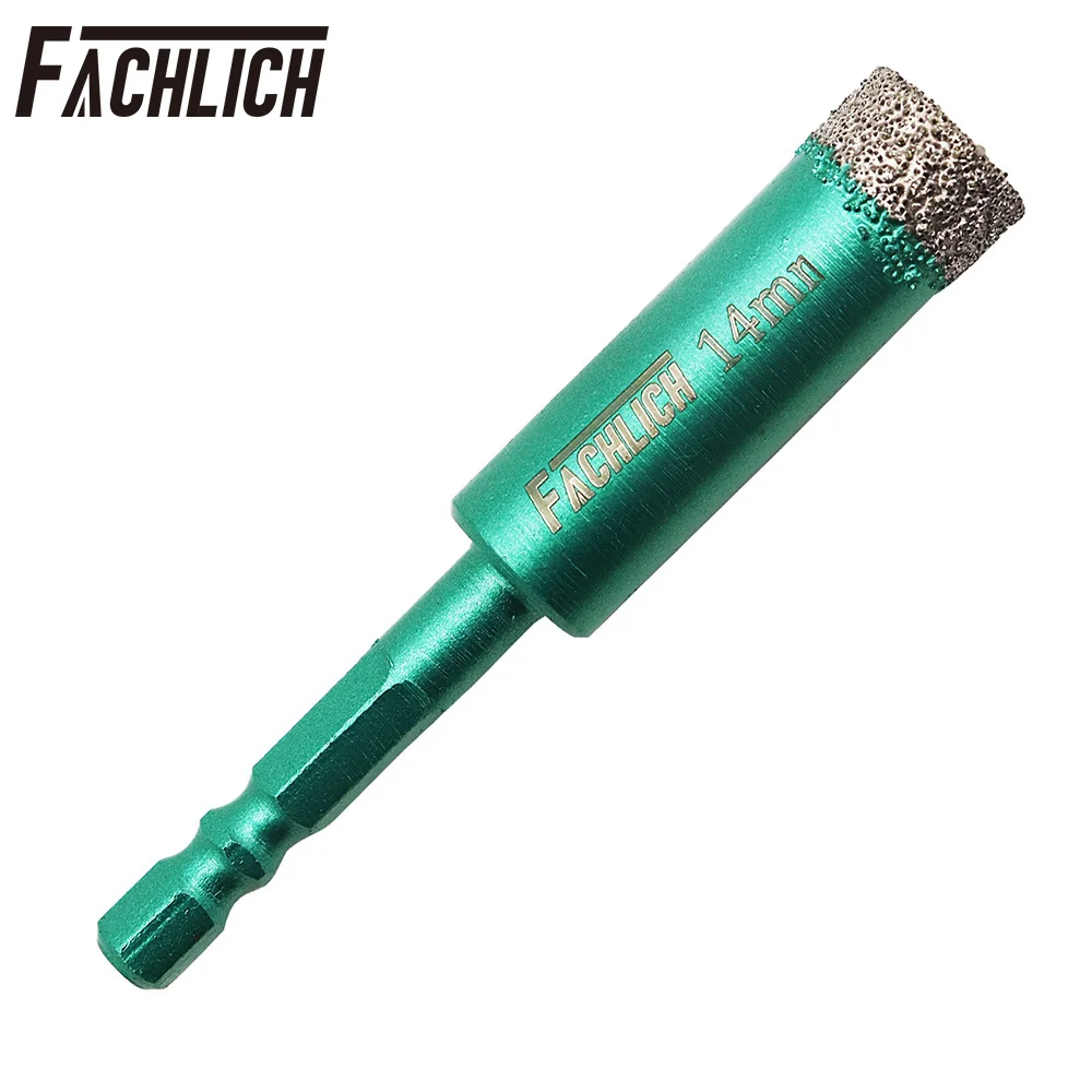 FACHLICH 5pcs/box Dia14mm Diamond Drill Bits Granite Marble Tile Dry Drilling Hole Saw Cutter Core Bits Quick Fit Hex Shank