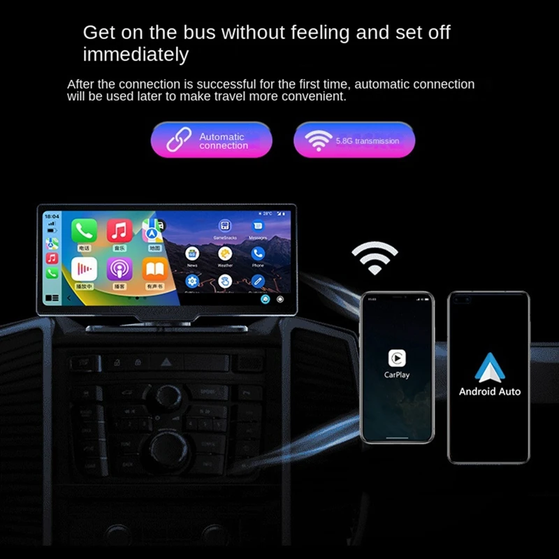 2 In 1 Wireless Carplay Adapter With RGB Lighting Car Adapter Seamlessly Convert Wired Android Auto To Wireless