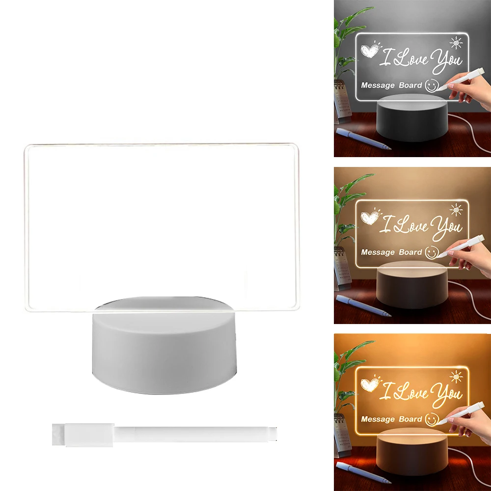 Note Board Led Nachtlampje Herschrijfbare Message Board Met Pen Usb Power Night Lamp Valentijnsdag Verjaardagscadeau Thuis decor