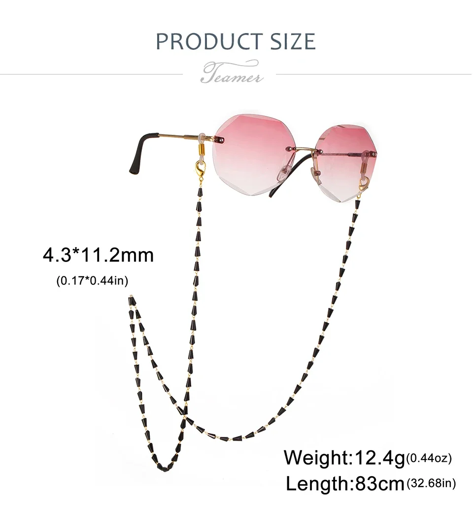 Fashionable black eyeglass chains sunglasses masks reading accessories for women view 6