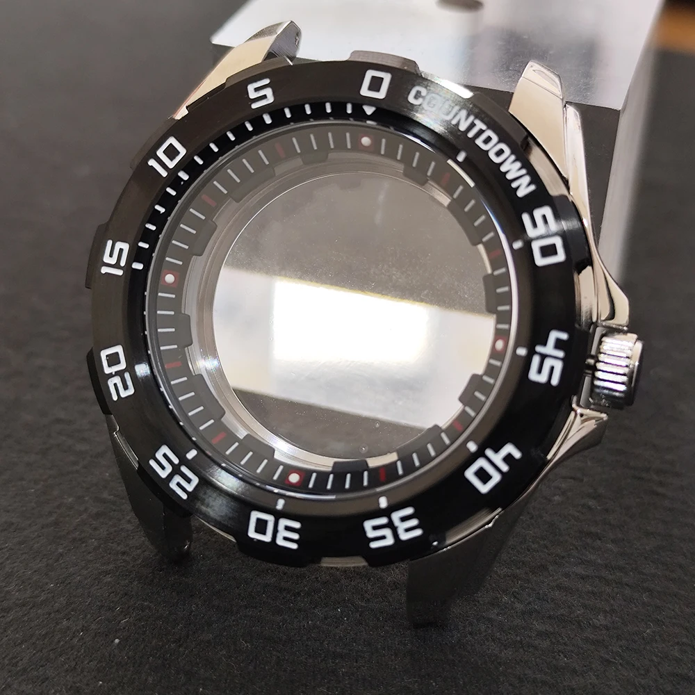 44MM Stainless Steel Chronograph Watch Diving Case Suitable for NH35/36 Series Movement Men's Watches Case Accessories Luxury