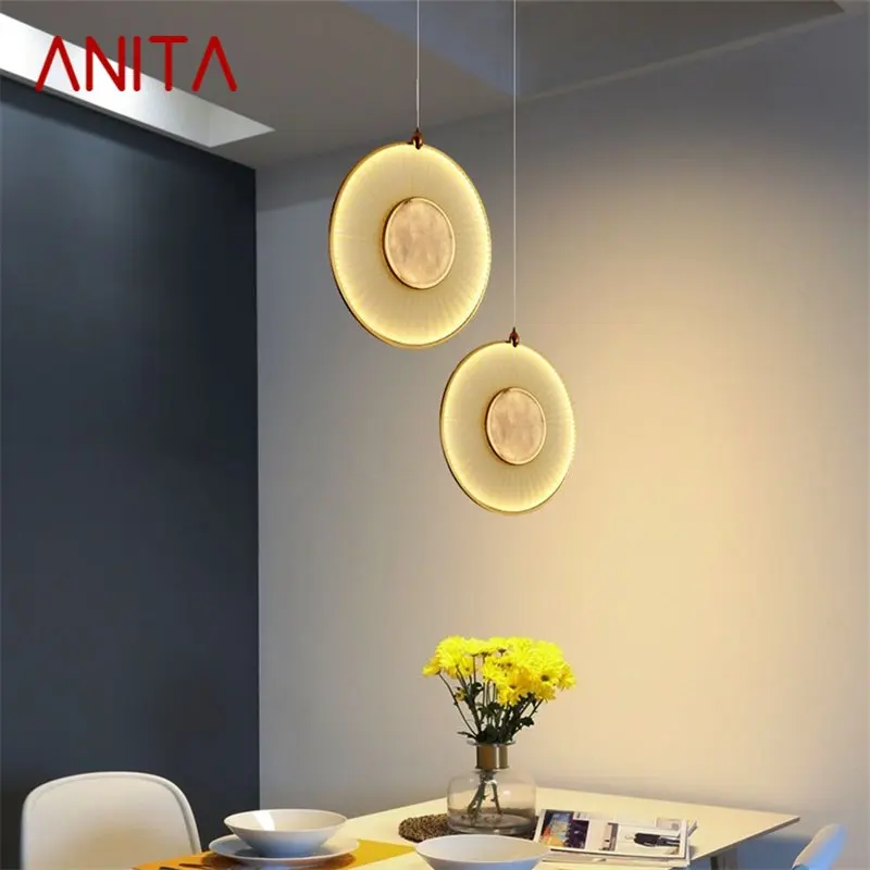 

ANITA Nordic Pendant Lamp Modern Round LED Creative Design Decoration For Living Dining Room Bedroom Light