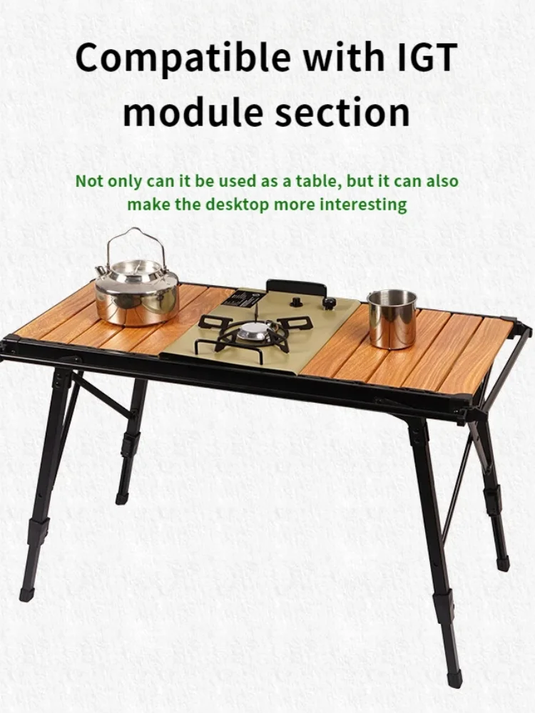 Table pliante et amovible en bois IGT, légère, pour Camping, barbecue, poêle, pique-nique en plein air, pêche, ensemble IGT
