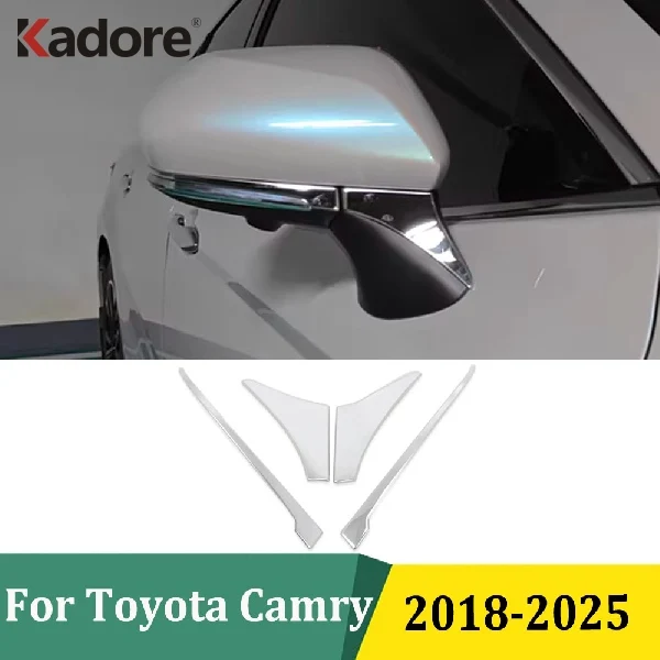 

Для Toyota Camry 2018-2025: Хромированная накладка на рамку бокового зеркала заднего вида, внешние аксессуары для автомобиля