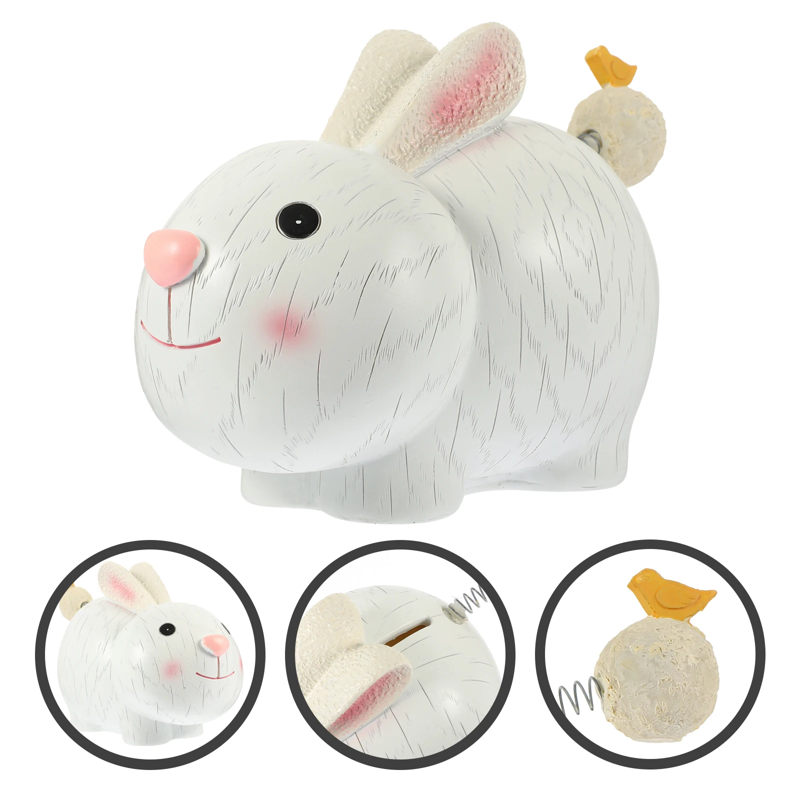 

Cute Bunny Resin Piggy Coin Saving Pot Desktop Storage Gift For Girls Boys Shaped Money Bank Piggy Bank For