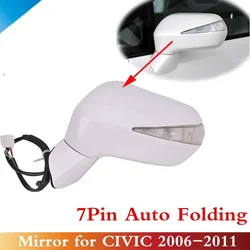 CAPQX Electric auto folding closed with LED Turn Signal Rearview Mirror 76250-SNB-H01 For CIVIC FA1 FD2 FD1 2006-2011 7pin