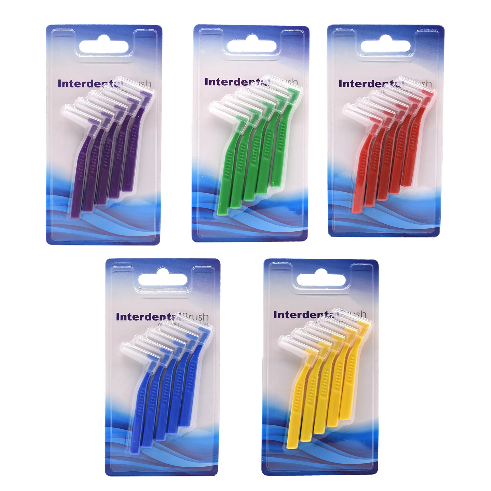 

5 Pcs/Pack Adults Interdental Brush Teeth Dental Floss Tooth Pick L Shape Push-Pull Interdental Brushes Oral Hygiene Care