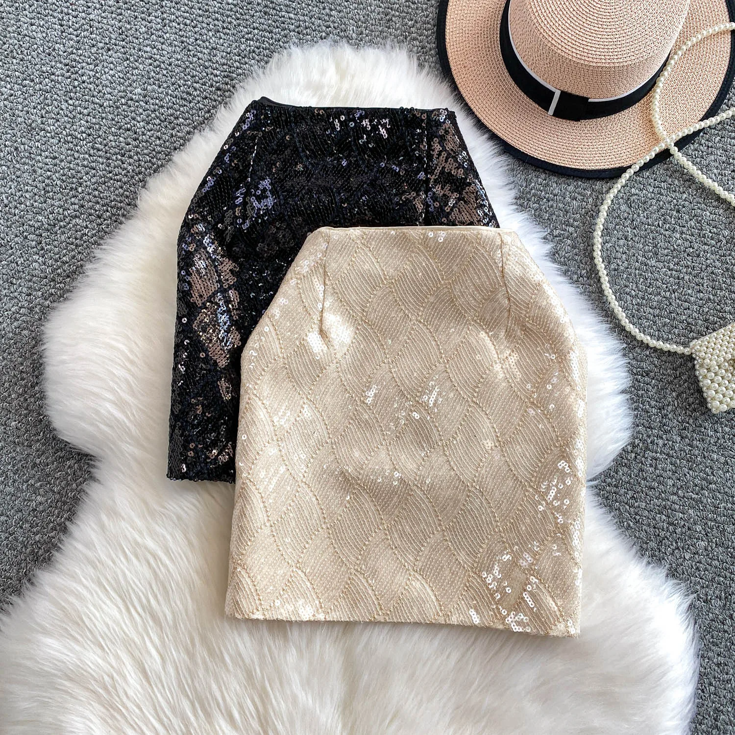 

Ele Embroidered Sequin Skirt Women's Faion High Waist Bodycon ort Skirt Glittering iny Ball Gown Par Skirt