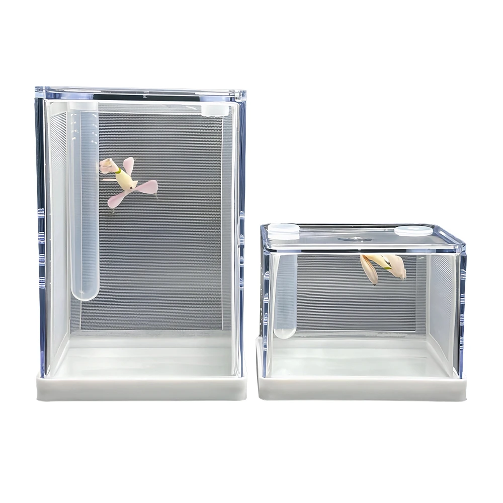 Transparent Acrylic Reptile Feeding Box Insect Box Mantis Breeding Box Insect Reptile Cage Terrarium Feeding Box Insect Box