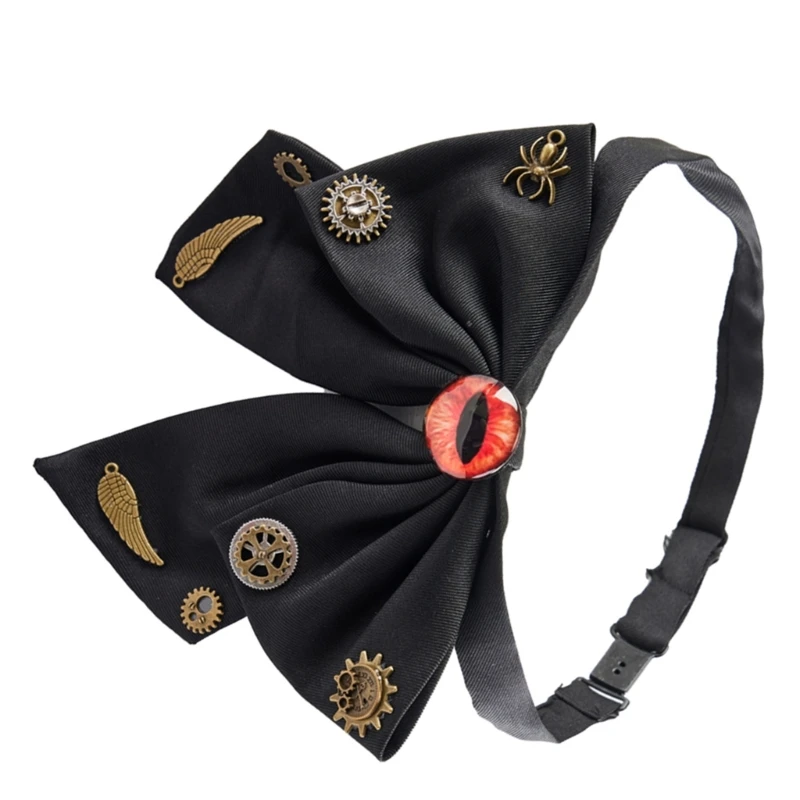 

Gothic Bowtie Steampunk Gear Devil Eye Bowknot Necktie Vintage Neckwear Gifts 28TF