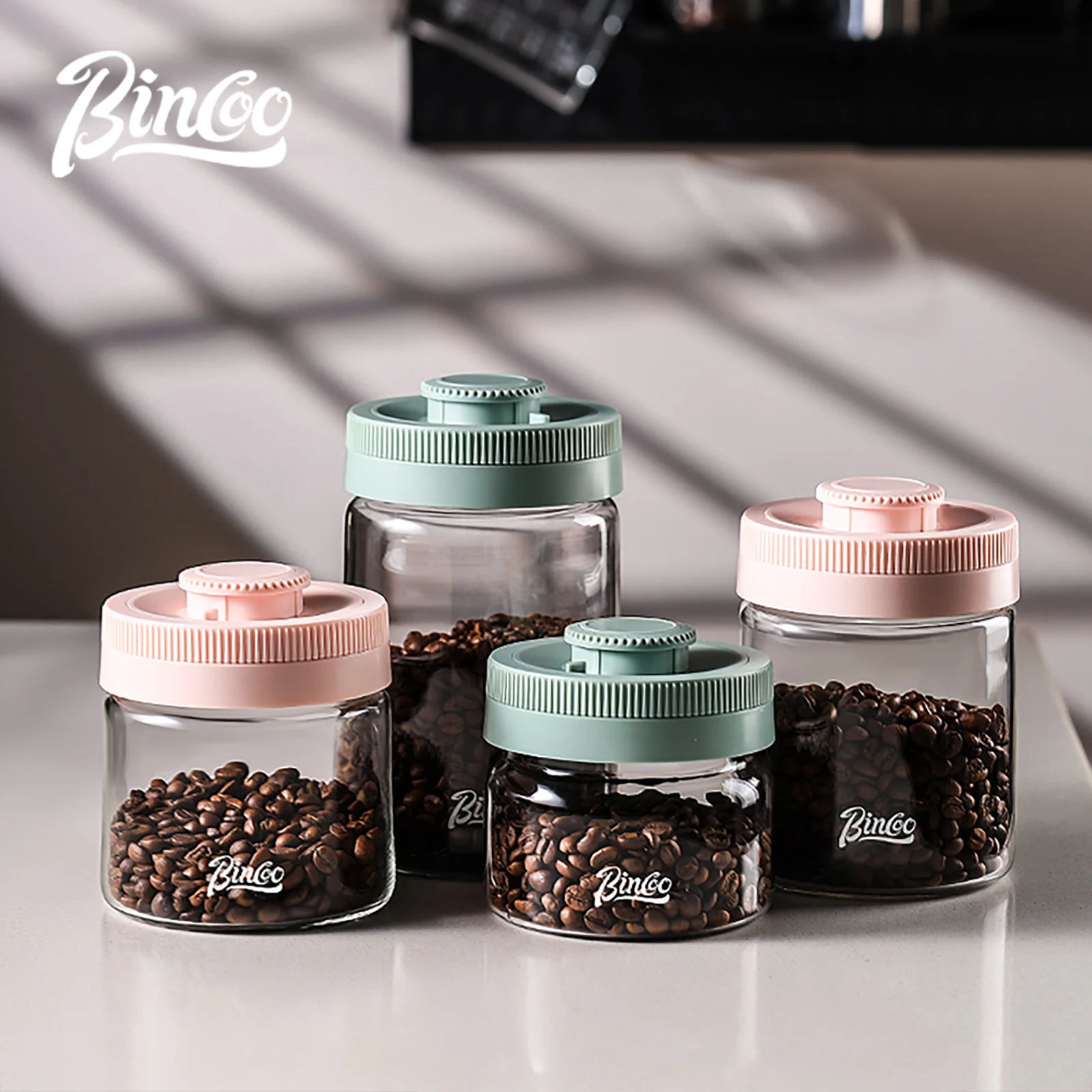 

Bincoo Vacuum Coffee Canister Pro Sealed Tank Glass Food Storage Jars Household Moisture-proof Air Extraction Airtight Container