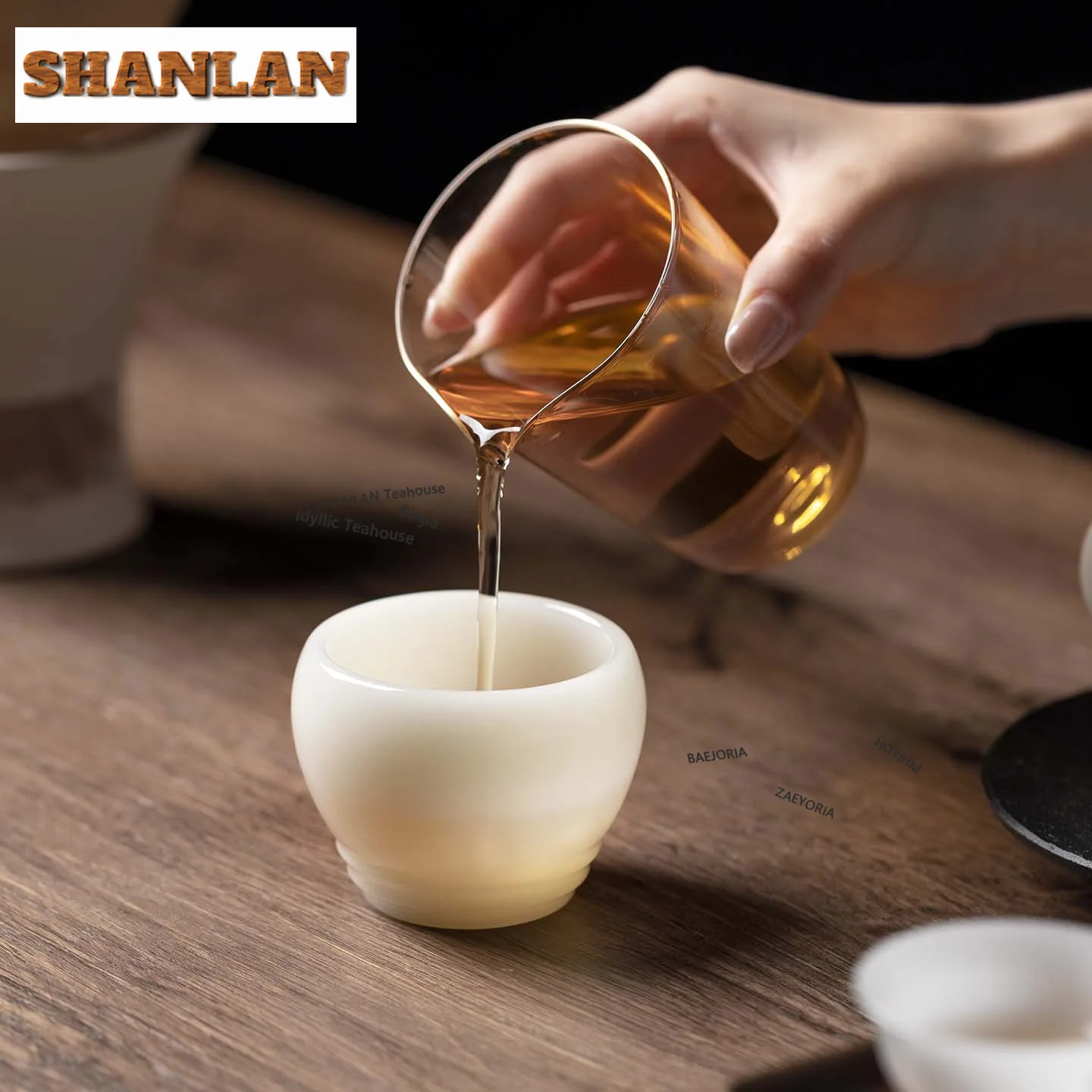 HOYIHM 100ml Ice-type Jade Porcelain Teacup Creative Tea Bowl Tea Cup Set Tea-tasting Smelling Cup Jianzhan Master Cup Drinkware