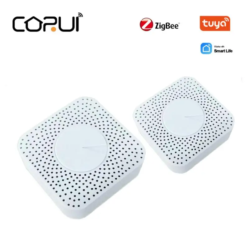 

CORUI Tuya Smart Zigbee Smart Air Housekeeper PM2.5 Formaldehyde VOC CO2 Temperature Humidity 6In1 Air Box Sensor Alarm Detector