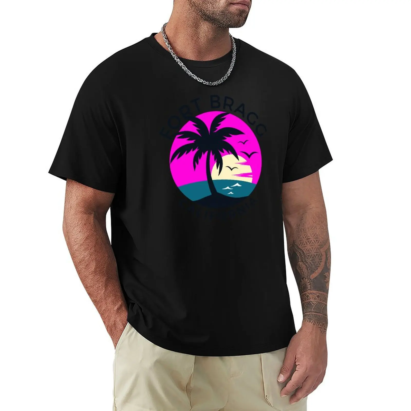Retro Fort Bragg California T-Shirt Heavy Duty Casual Work Tee