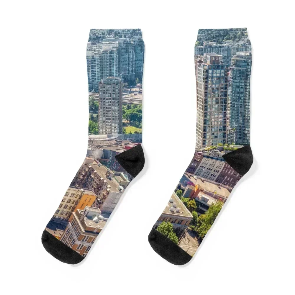 

City Buildings Downtown Vancouver Socks hiphop hockey funny gifts Male Socks Women's